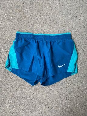 Nike Teal and Aqua Women's Running Shorts
